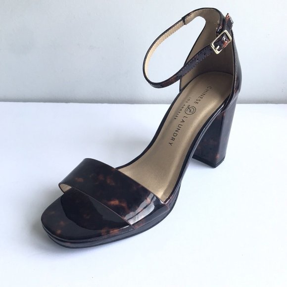 Chinese Laundry paten tortoise block heel sandals 8.5 - Picture 2 of 6